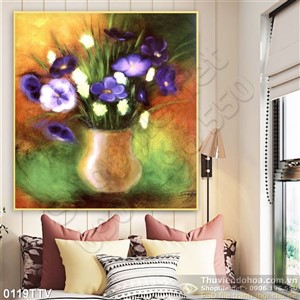 Tranh tĩnh vật hoa quả sơn dầu trang trí phòng ăn