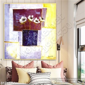 Tranh tĩnh vật hoa trang trí phòng khách