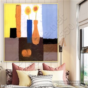 Tranh tĩnh vật hoa quả sơn dầu trang trí phòng khách