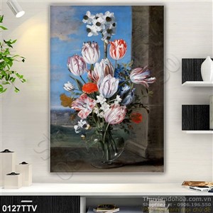 Tranh tĩnh vật hoa quả sơn dầu trang trí phòng ăn