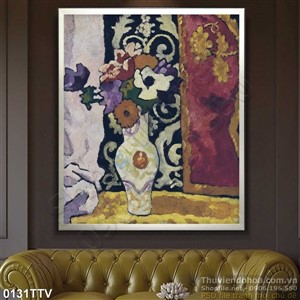 Tranh tĩnh vật hoa quả sơn dầu hiện đại