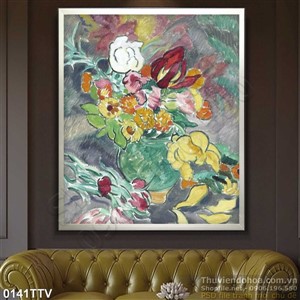 Tranh tĩnh vật hoa quả sơn dầu treo tường đẹp