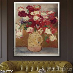 Tranh tĩnh vật hoa quả sơn dầu treo tường đẹp