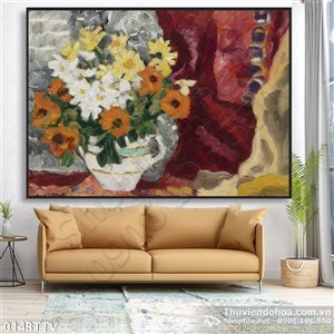 Tranh tĩnh vật hoa quả sơn dầu hiện đại