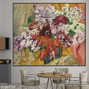 Tranh tĩnh vật hoa quả sơn dầu trang trí tường