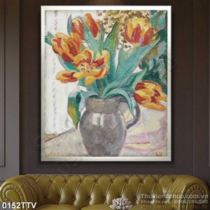 Tranh tĩnh vật hoa quả sơn dầu trang trí phòng ăn