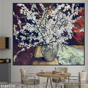 Tranh tĩnh vật hoa quả sơn dầu treo tường đẹp