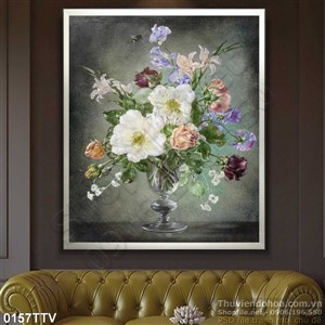 Tranh tĩnh vật hoa quả sơn dầu trang trí tường