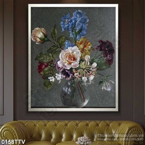 Tranh tĩnh vật hoa quả sơn dầu treo tường độc đáo