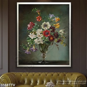 Tranh tĩnh vật hoa quả sơn dầu treo tường đẹp