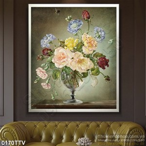 Tranh tĩnh vật hoa quả sơn dầu trang trí phòng ăn