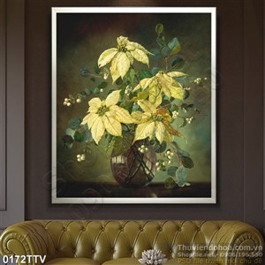 Tranh tĩnh vật hoa quả sơn dầu trang trí tường