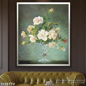 Tranh tĩnh vật hoa quả sơn dầu treo tường