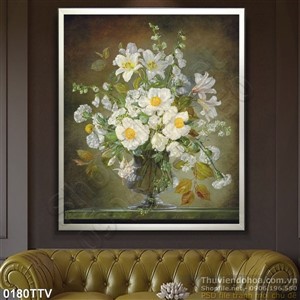 Tranh tĩnh vật hoa quả sơn dầu treo tường đẹp