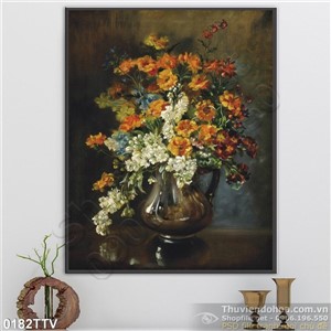 Tranh tĩnh vật hoa quả sơn dầu nghệ thuật treo tường