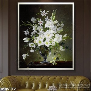 Tranh tĩnh vật hoa quả sơn dầu trang trí phòng khách