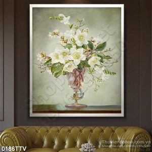 Tranh tĩnh vật hoa quả sơn dầu treo tường
