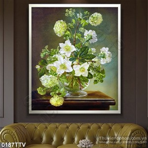 Tranh tĩnh vật hoa quả sơn dầu trang trí