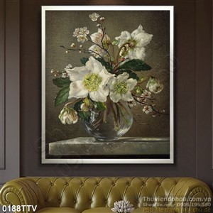 Tranh tĩnh vật hoa quả sơn dầu trang trí tường