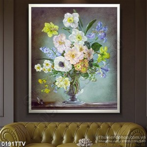 Tranh tĩnh vật hoa quả sơn dầu trang trí phòng ăn