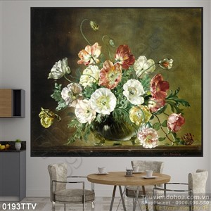 Tranh tĩnh vật hoa quả sơn dầu trang trí phòng ăn
