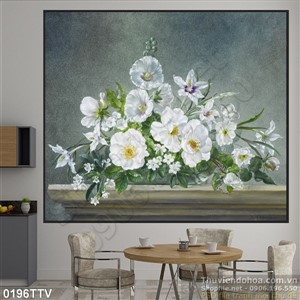 Tranh tĩnh vật hoa quả sơn dầu treo tường độc đáo