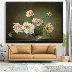 Tranh tĩnh vật hoa quả sơn dầu đẹp