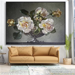 Tranh tĩnh vật hoa quả sơn dầu trang trí nghệ thuật