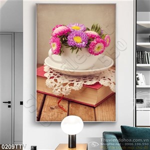 Tranh tĩnh vật hoa quả sơn dầu trang trí nội thất