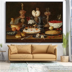 Tranh tĩnh vật hoa quả sơn dầu treo tường đẹp