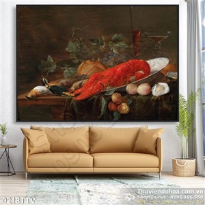 Tranh tĩnh vật hoa quả sơn dầu treo tường nghệ thuật