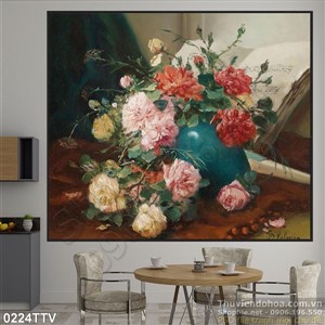 Tranh tĩnh vật hoa quả sơn dầu độc đáo