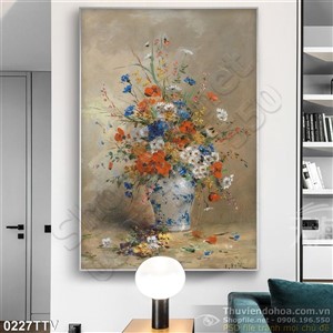 Tranh tĩnh vật hoa quả sơn dầu trang trí phòng khách