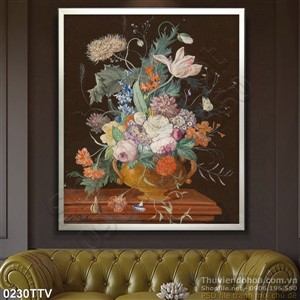 Tranh tĩnh vật hoa quả sơn dầu trang trí