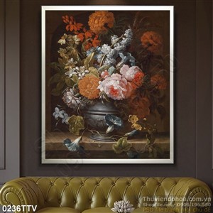 Tranh tĩnh vật hoa quả sơn dầu trang trí nội thất