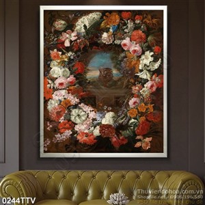 Tranh tĩnh vật hoa quả sơn dầu trang trí phòng khách