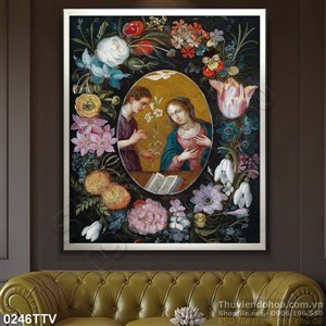 Tranh tĩnh vật hoa quả sơn dầu trang trí nội thất