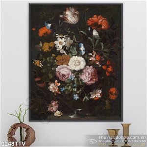 Tranh tĩnh vật hoa quả sơn dầu treo tường