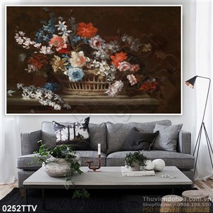 Tranh tĩnh vật hoa quả sơn dầu trang trí phòng ăn