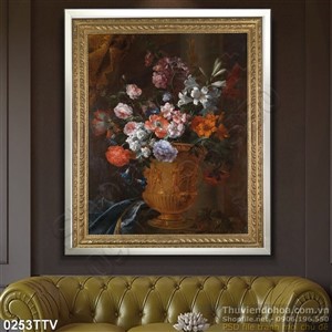 Tranh tĩnh vật hoa quả sơn dầu trang trí treo tường