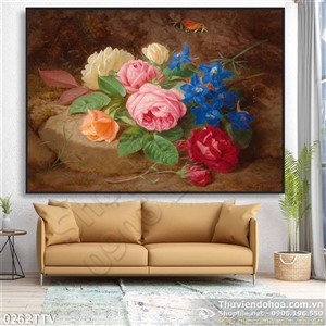 Tranh tĩnh vật hoa quả sơn dầu nghệ thuật độc đáo