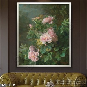 Tranh tĩnh vật hoa quả sơn dầu trang trí phòng khách