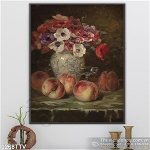 Tranh tĩnh vật hoa quả sơn dầu trang trí phòng ăn