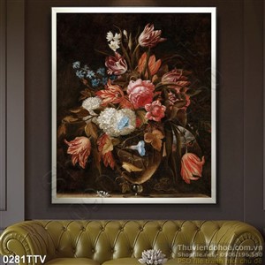 Tranh tĩnh vật hoa quả sơn dầu trang trí tường nghệ thuật