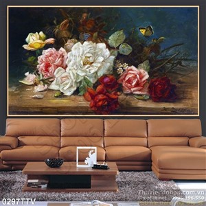 Tranh tĩnh vật hoa quả sơn dầu trang trí phòng bếp