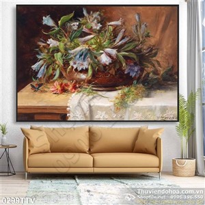 Tranh tĩnh vật hoa quả sơn dầu trang trí phòng bếp