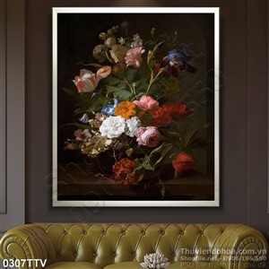 Tranh tĩnh vật hoa quả sơn dầu trang trí nội thất