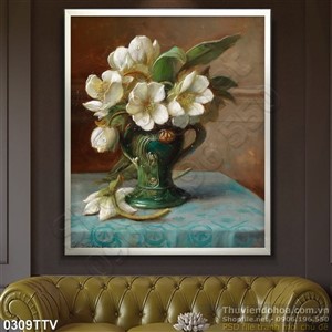 Tranh tĩnh vật hoa quả sơn dầu đẹp