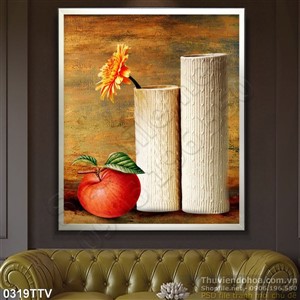 Tranh tĩnh vật hoa quả sơn dầu trang trí nghệ thuật