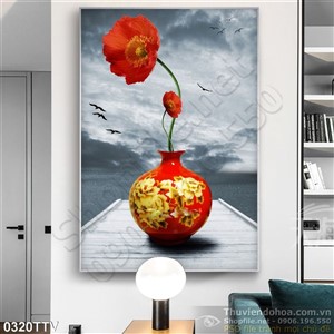 Tranh tĩnh vật hoa quả sơn dầu trang trí tường